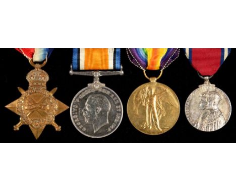 WORLD WAR ONE GROUP OF FOUR   1914-15 Star, British War Medal, Victory Medal and Jubilee Medal 1935 2ND C/WO E BABER S A M C 