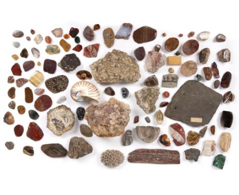 A COLLECTION OF MINERALS, EARLY 19TH C  many retaining contemporary handwritten labels, one dated 1830, including several lar