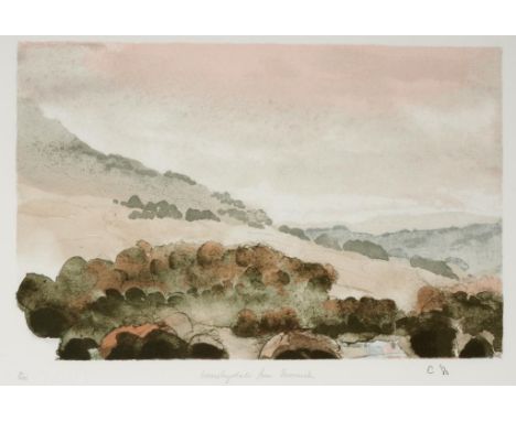 †HRH THE PRINCE OF WALES (1948-) WENSLEYDALE FROM MOORCOCK 1980  lithograph in colour on Somerset wove printed at the Curwen 
