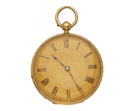 A SWISS GOLD CYLINDER LADY'S WATCH AUBERT & KLAFTENBERGER WATCHMAKERS TO THE QUEEN AND HRH PRINCE ALBERT REGENT STREET LONDON