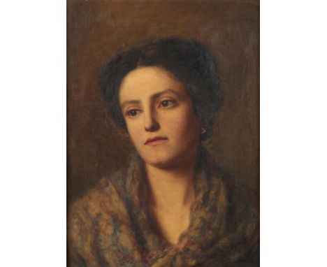 BLANCHE WARBURG (ACTIVE LATE 19TH/EARLY 20TH C) PORTRAIT OF A LADY  head and shoulders, signed (in red) oil on canvas, 38 x 2