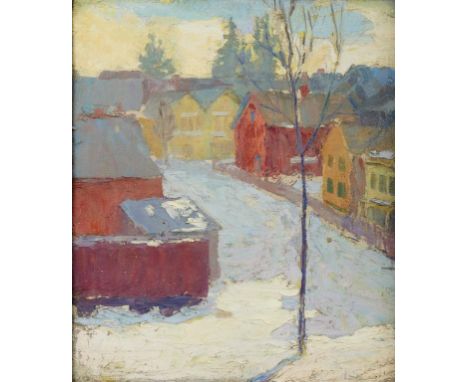 IDA WELLS STROUD (1869-1944) UP THE ROAD  signed with initials, signed again and inscribed with the title and artist's addres
