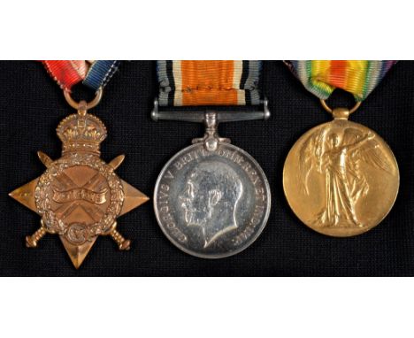 WORLD WAR ONE GROUP OF THREE  1914-15 Star, British War Medal and Victory Medal 199 CPL-A-S JT B C RAYNER R A M C [199 A SJT 