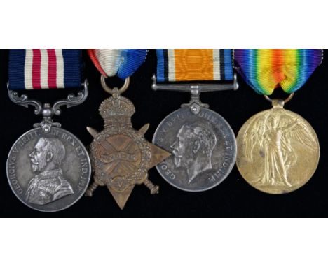 WORLD WAR ONE M M GROUP OF FOUR   Military Medal, 1914-15 Star, British War Medal and Victory Medal 20221 SJT R SUMMERS 42/M 