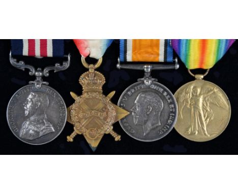 WORLD WAR ONE M M GROUP OF FOUR  Military Medal, 1914-15 Star, British War Medal and Victory Medal 4033 PTE G COCHRANE A C C 