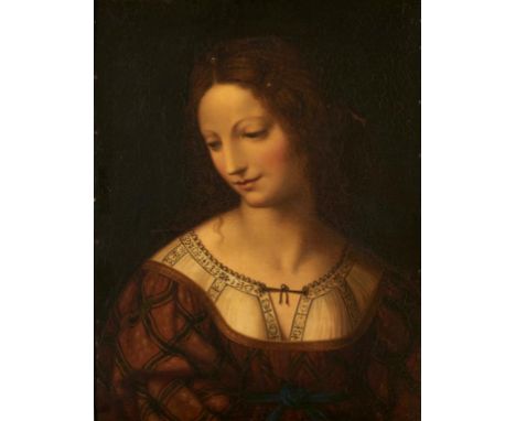 ITALIAN COPYIST, 19TH CENTURY PORTRAIT OF A YOUNG RENAISSANCE WOMAN  oil on canvas, 40 x 31cm++Old scratches and repaired pai