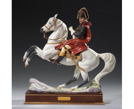 A ROYAL WORCESTER FIGURE OF  NAPOLEON CROSSING THE ALPS, FROM THE MILITARY COMMANDERS SERIES MODELLED BY BERNARD WINSKILL, 19
