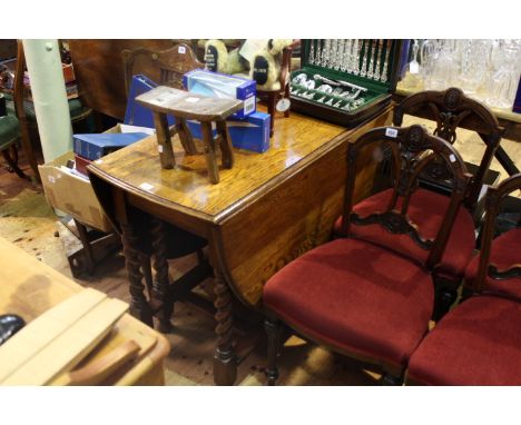 Oak barley twist gate leg dining table