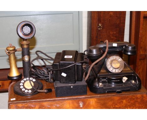 Two vintage telephones