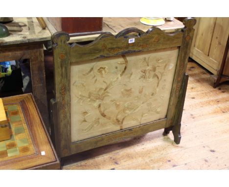 1920's needlework panelled firescreen