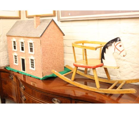 Vintage child's rocking horse/chair and dolls house