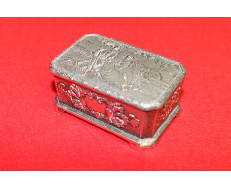 Continental white-metal trinket box