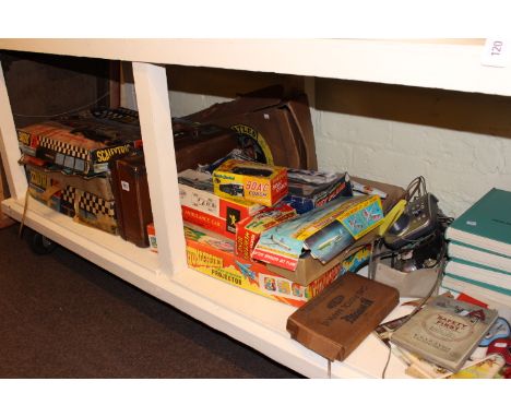 Collection of vintage Scalextric, child's guitar, boxed toys, cigarette cards, pistol, books etc