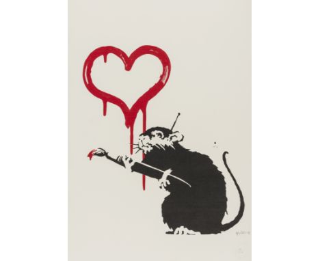 δ Banksy (b.1974) Love Rat Screenprint in colours, 2004, signed and numbered from the edition of 150 in pencil, on wove paper