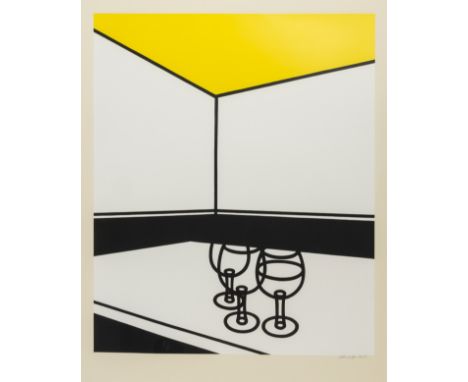 δ Patrick Caulfield (1936-2005) Black and White Cafe (Cristea 31) Screenprint in colours, 1973, signed and numbered from the 