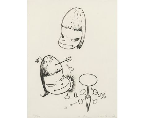 Yoshitomo Nara (b.1959) Pain Lithograph, 2002-2004, signed, dated and numbered from the edition of 37 in pencil, the full she