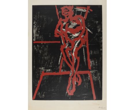 δ Frank Auerbach (b.1931) Seated Figure, from Heads and Figures Screenprint in colours, 1966, on wove, signed and inscribed '