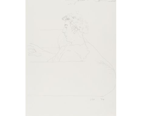 δ David Hockney (b.1937) Gregory on a sofa India ink on paper, 1978, initialled and dated in ink, sheet 35.5 x 27.7 cm (14 x 