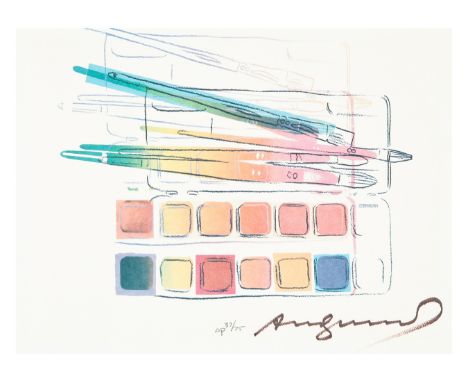 ** Andy Warhol (1928-1987) Watercolor paint kit with brushes (Feldman & Schellmann II.288) Offset Lithograph, 1984, signed in