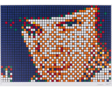 δ Invader (b.1969) Rubik Kubrick Clockwork Orange (Alex) Screenprint in colours, 2006, signed and dated in pencil, numbered f