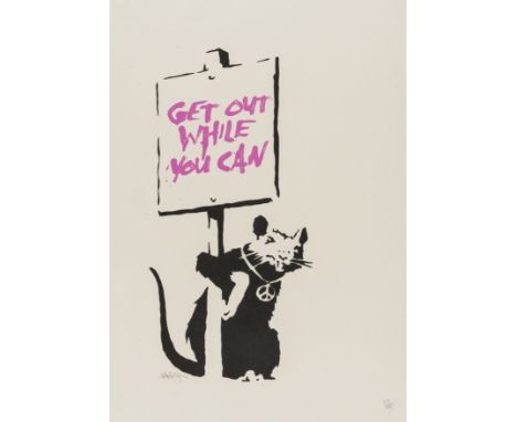 δ Banksy (b.1974) Get out while you can Screenprint in colours, 2004, signed and numbered from the edition of 75 in pencil, o