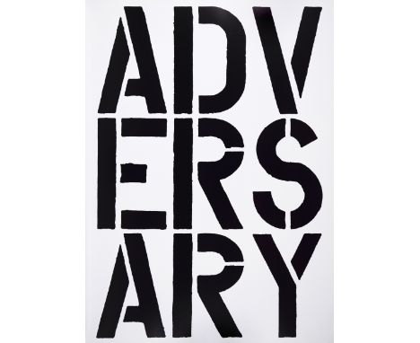 Christopher Wool (b.1955) Adversary Screenprint, 1989, from the edition of 350, as included in the Black Book, on wove paper,