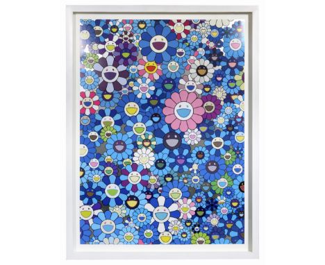 Takashi Murakami (b.1962) Homage to IKB Offset lithograph with cold foil stamping, 2011, signed and numbered from the edition