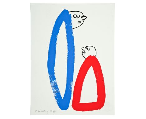 ** Keith Haring (1958-1990) The Story of Red and Blue (Littmann p.130) Lithograph printed in colours, 1989, with the printed 