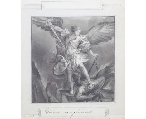 William Marshall Craig (c.1765-1834), grayscale watercolour, 'Divine Vengeance '. Titled under and has Abbott & Holder detail
