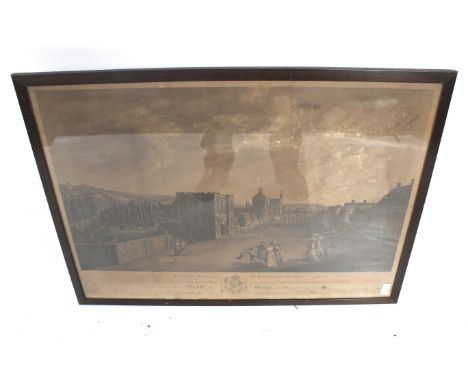 A late 18th century engraving of Angel Hill in St Edmunds Bury. Published by I Kendall at Bury, depicting figures before an a
