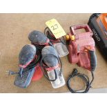 (4) Bauer Orbital Sanders, (1) Chicago Electric Belt Sander