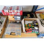 Pallet Lot of Misc. Fasteners, Shims, Boxes of Rubber Wall Base