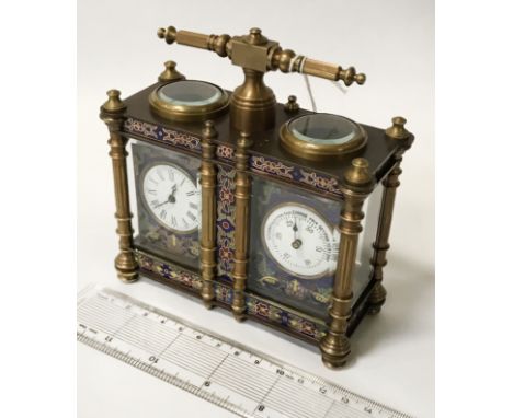 DOUBLE CLOISONNE CARRIAGE CLOCK