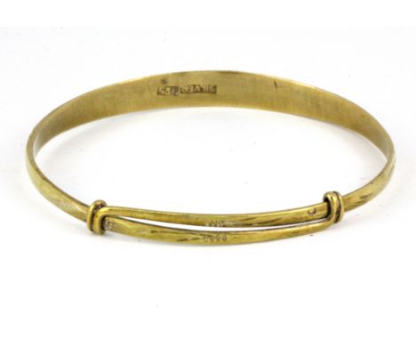 A 925 silver gilt bangle, Dia. 6.5cm.