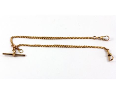 A 9ct yellow gold Albert chain, L. 31cm&nbsp;W. 16.4g.