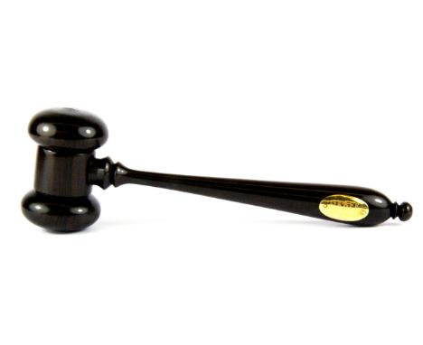 An 18ct gold mounted GRAFF, London No.7 hardwood gavel, L. 17cm.