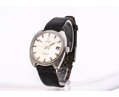 A c1970s Omega Automatic Seamaster Cosmic stainless steel gentleman's wristwatch, AF, 34mm, ref. 166020, silvered dial with b