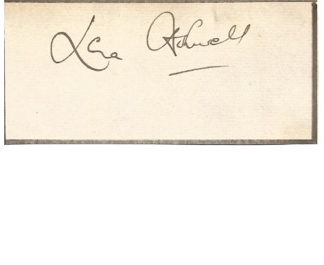 Lena Ashwell OBE signed piece approx 5 x 2 inches attached to A4 page. Lena Margaret Ashwell 28/9/1872 to 13/3/1957 was a Bri