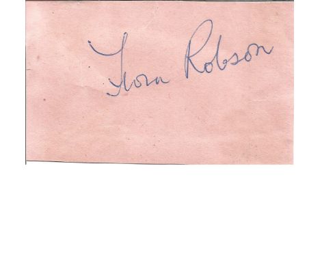 Dame Flora Robson signed album page approx 4 x 3 inches. Flora Mackenzie Robson 18/3/1902 to 7/7/1984 was an English actress 