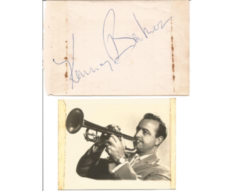 Kenny Baker signed album page approx 5 x 3 with small unsigned photo. Kenny Baker 1/3/1921 to 7/12/1999 was a British jazz tr