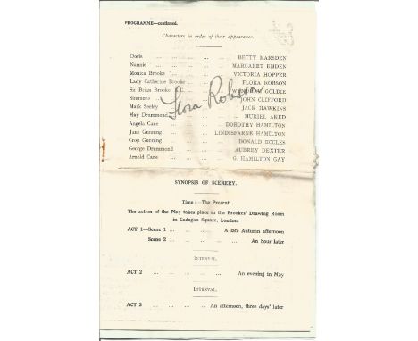 Dame Flora Robson signed Newcastle Theatre Royal programme. Flora McKenzie Robson 28/3/1902 to 7/7/1984 was an English actres