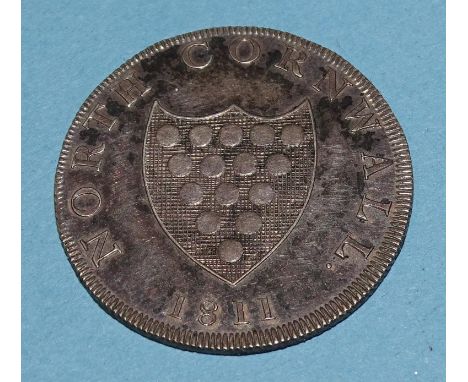 North Cornwall, 1811 silver twelve-penny token sold by Morgan, 12 Rathbone Place, London, 3.5g.