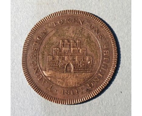 Launceston, 1811 silver one-shilling token, W &amp; G Pearse, T Ching, H Nicols &amp; J Prockter, issue to facilitate trade, 