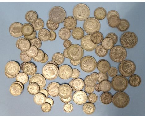 A collection of 1920-1946 British silver coinage, 558g.