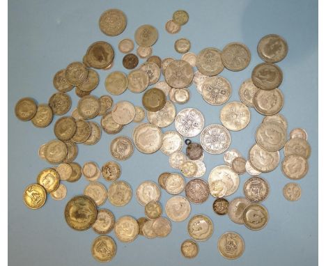 A collection of British pre-1947 silver coinage, 520g.
