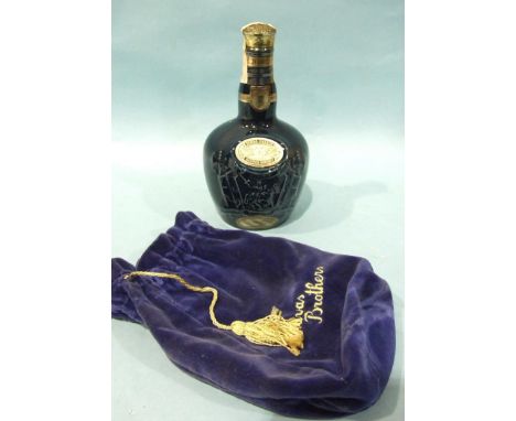 Chivas Bros, Royal Salute 21-year-old Blended Whisky in decanter and bag, 40% vol, 70cl, a Famous Grouse ceramic decanter and