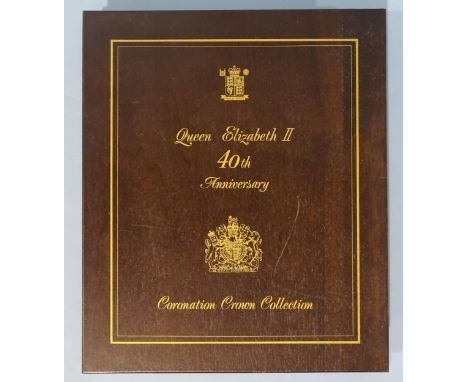 The Royal Mint, 'The Queen Elizabeth II 40th Anniversary Coronation Collection Eighteen Silver Proof Crown Set', cased with c