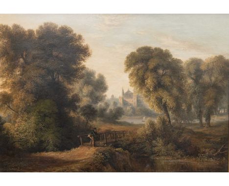 JAMES THOMAS LINNELL (BRITISH 1820-1905) THE THAMES AT ETON Oil on canvas 50.5cm x 71cmWith the Parker GalleryDominic Winter 