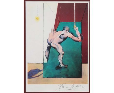 AFTER FRANCIS BACON (1909-1992) STUDY FOR THE HUMAN BODY , MAN TURNING ON THE LIGHT 1973 Y Signed lithograph, frame 74.5cm x 