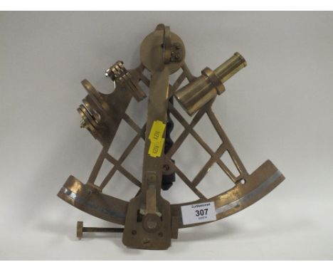 A VINTAGE BRASS SEXTANT